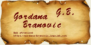 Gordana Branović vizit kartica